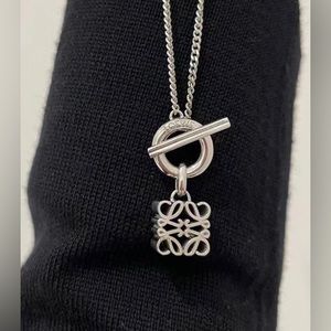 Authentic LOEWE Anagram Necklace Silver